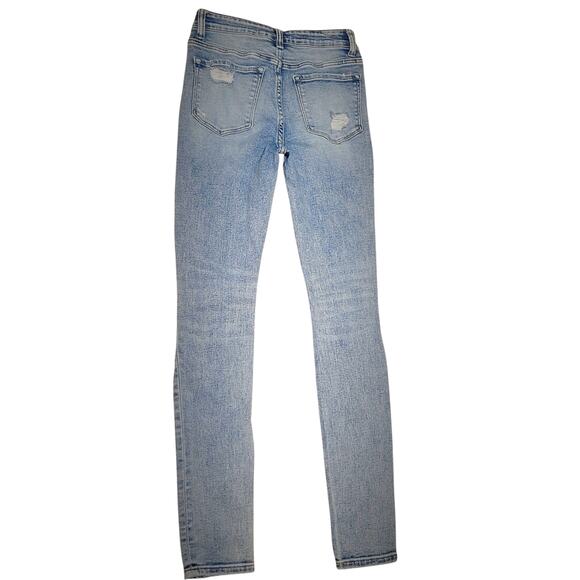Bridge by Gly Buckle Womens Distressed Mid-Rise Skinny Jeans  Size 26L EUC - Picture 2 of 8